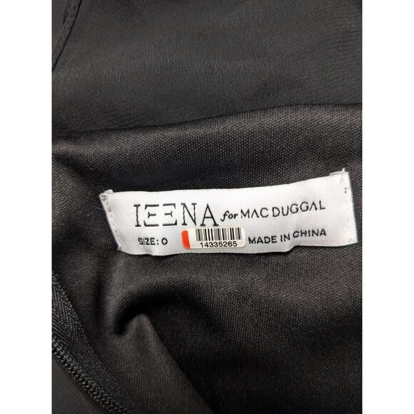 Leena for Mac Duggal Size 0 Ruffle Maxi Shift Tiered Dress Black V Neck Sheer - Picture 14 of 15